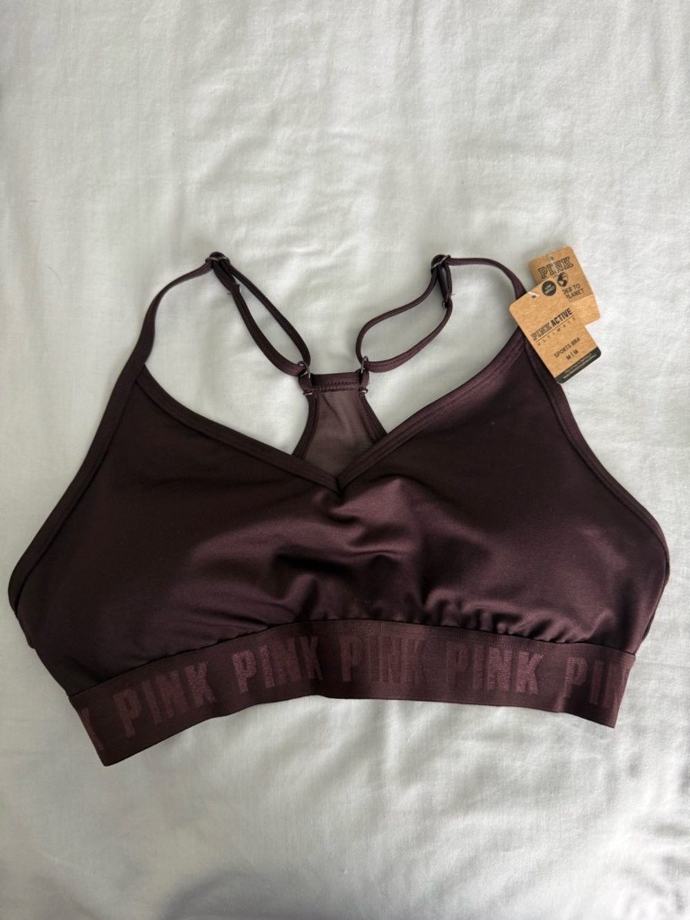 PINK Victoria's Secret Deep Brown Seamless Light Support Bralette